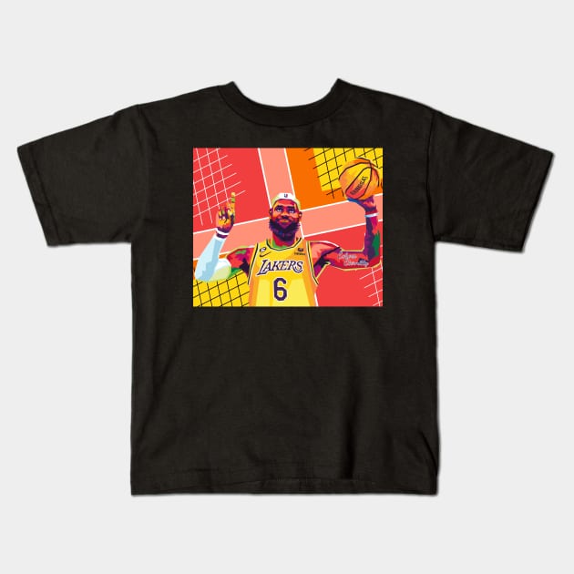 king james pop art Kids T-Shirt by cool pop art house